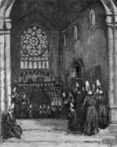 Kircheninterieur Wahrend Eines Gottesdienstes by Hubert Weber