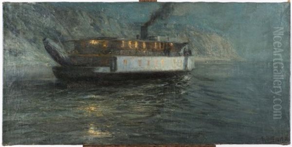 Navire Longeant Un Fleuve - view 1