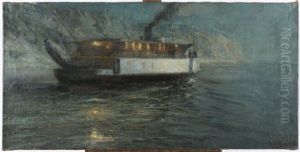 Navire Longeant Un Fleuve by Jakob Weber