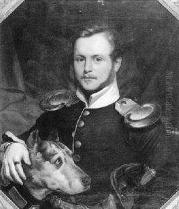 Bildnis Karl Von Peternel In Der Uniform Des Garde Du Corps Mit Seinem Hund Bildnis Karl Von Peternel In Der Uniform Des Garde Du Corps Mit Seinem Hund