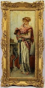 Maiden Pouring Wine by Maria (Philips-Weber) Weber