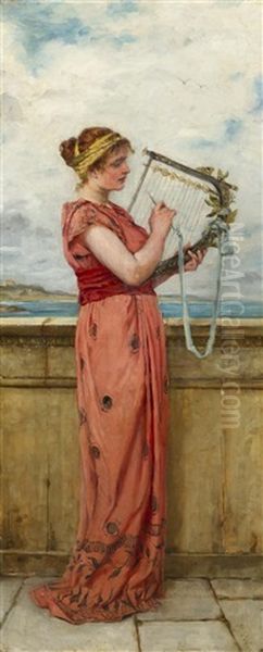 Classical Maiden With A Lute - view 1