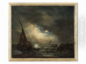 Stormy Moonlit Night by Theodor Alexander Weber