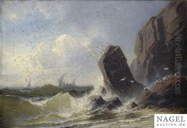 Rough Sea At A Rocky Coastline - view 1