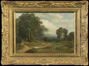 Summer Landscape With A Road by August Weber