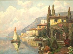 Sailboat On Lake Garda by Rudolf Weber