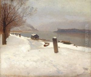 Die Donau Zwischen Durnstein Und Weisenkirchen Im Winter
