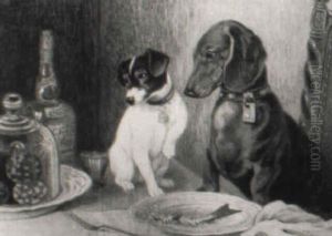Dackel Und Foxterrier by Alfred Weczerzick
