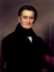 Portrait Eines Soignierten Herren Mit Backenbart, Schwarzem Plastron Und Dunkler Jacke