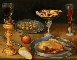 Still Life With Luxury Vessels by Gotthardt (Godert) de Wedig