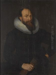 Portrait Of A Gentleman, Half-length, Holding A Pair Of Gloves