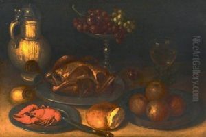Composition Au Poulet Et A La Coupe De Raisins by Gotthardt (Godert) de Wedig