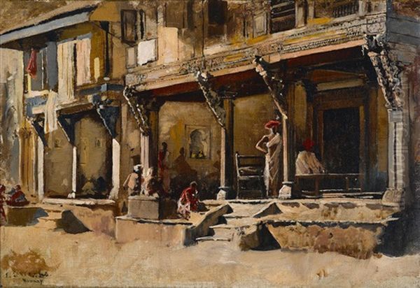 Merchants Along A Street In Bombay - view 1