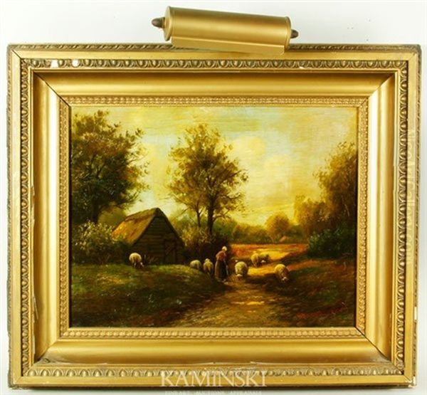 Lady With Sheep - view 1