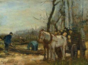 Bei Der Waldarbeit by Herman Johannes van der Weele