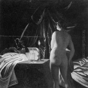 Junge Frau Bei Abendlicher Toilette