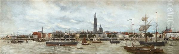 Vue De La Ville Et De La Rade D'anvers - view 1