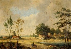 A Horse-drawn Cart On A Road Near A Village (+ Landscape With A Village In The Background; 2 Works) A Horse-drawn Cart On A Road Near A Village (+ Landscape With A Village In The Background; 2 Works)