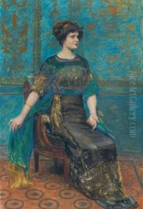 Portrait De Madame Lucien Graux Dans Un Interieur Bleu Portrait De Madame Lucien Graux Dans Un Interieur Bleu