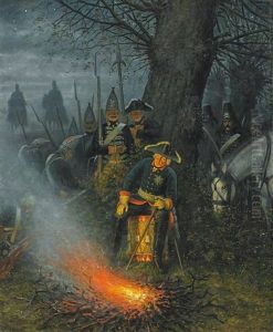 Friedrich Der Grose Vor Der Schlacht Bei Liegnitz 15. Aug. 1760 by Max Weese