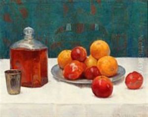 Still Life With Fruit And A Carafe On A Table by Einar, Lili Elbe Wegener