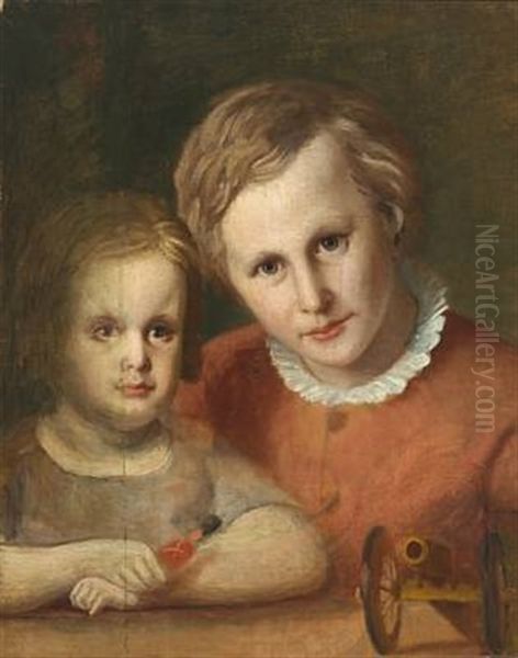 Portrait Of The Brothers Axel And Oscar Wanscher As Children - view 1