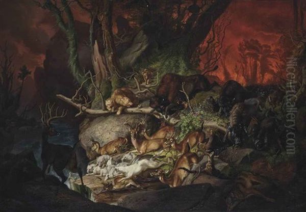 A Forest Fire, North America - view 1