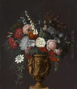 Flowers In A Classical Vase by Sebastian Wegmayr