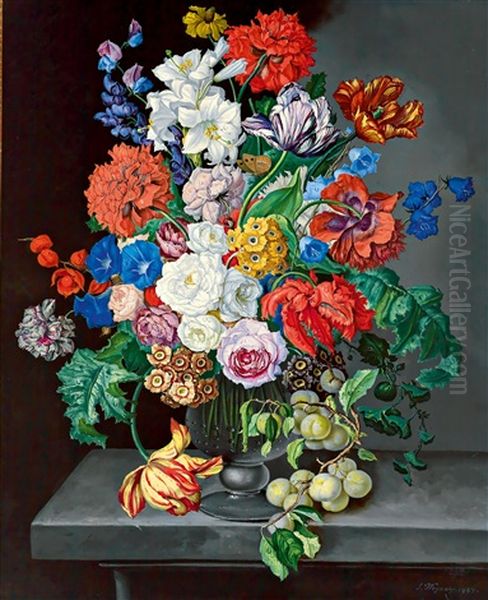 Groses Blumenstuck Mit Quitten - view 1