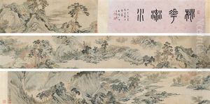 Landscape And Calligraphy by Wei Zhihuang