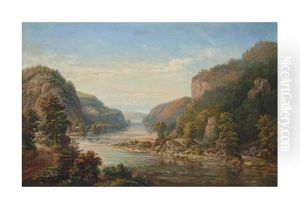River Landscape by Augustus (Karl) Weidenbach