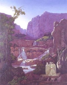 Recueillement Devant Les Cascades by Johann Caspar Weidenmann