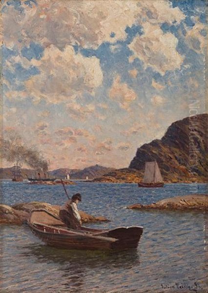 Fishing In The Fjords With Other Shipping - view 1