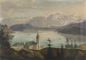 Engadiner Gebirgslandschaft Mit See Engadiner Gebirgslandschaft Mit See