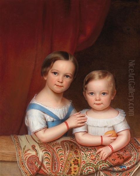 Portrait Of Two Children Of The Clemens Bachofen Von Echt Family - view 1