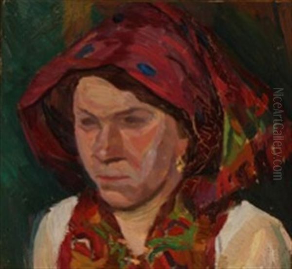 Italian Woman With Red Scarf - view 1