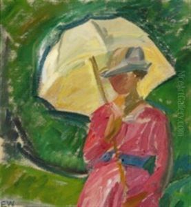 Dame Med Parasol (lady With Parasol), Christianso by Edvard Weie