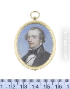 Edward Henry Corbould, R.i. (british, ), Wearing Black Coat, White Chemise, Black Stock And Tie by Henry Weigall Jr.