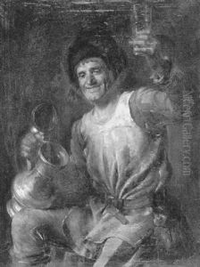 Zecher Mit Zinnkrug by Konrad Weigand