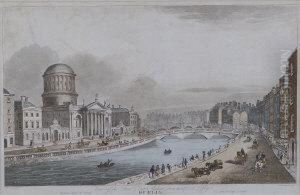 View Of The Bank Of Ireland College Green
 View Of The Post Office And Nelson's Pillar, Sackvill Street