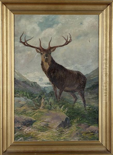 Hirsch In Weiter Gebirgslandschaft - view 1