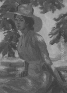 Woman In White by Friedrich Weiland