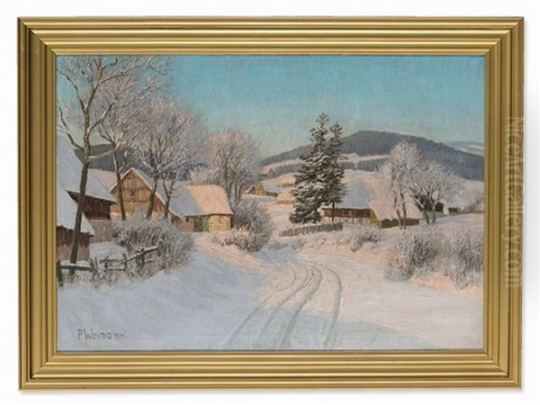 Winter Landscape At Sunset - view 1