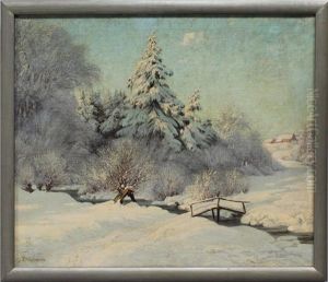 Verschneiter Bachlauf by Paul Weimann