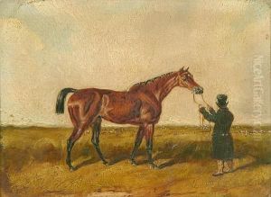 'the Fleur De Lis', A Study Of A Racehorse In A Landscape With An Attendant Gentleman by Henry, Brocas Snr.