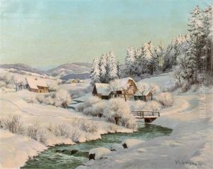 Verschneite Berglandschaft