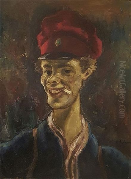 Boy With Red Beret - view 1