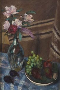 Still Life With Figs And Grapes by Abraham Weinbaum