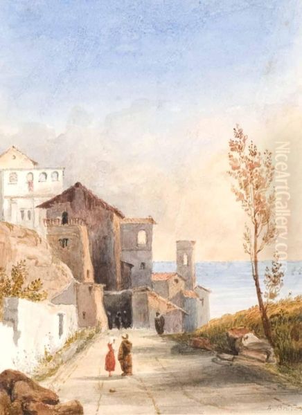 Figures On A Path By Continental Sea - view 1