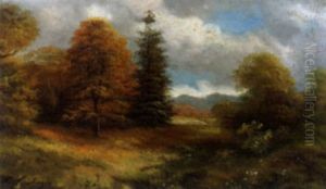 Herbstliche Waldlandschaft by Anton Weinberger